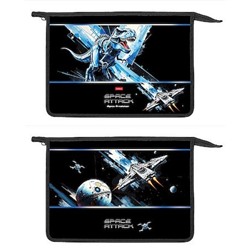 Папка для тетрадей А4 на молнии сверху пластиковая "Космический динозавр" (094807) 03054 Хатбер