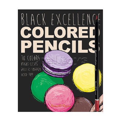 Карандаши цветные пластиковые  "Black excellence" с точилкой, 18 цветов, 4 вида