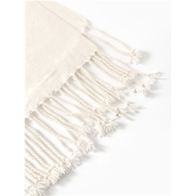 Плед с бахромой «Этель» Cloud, 135×180 см, молочный