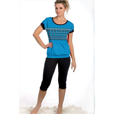 Пижама с бриджами с бриджами и футболкой 50 НАТАЛИ, 1214328