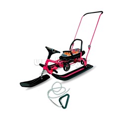 Игрушка Снегокат детский 109 "Wheel" c П-образным толкателем и колесной базой (Котик тракторист)