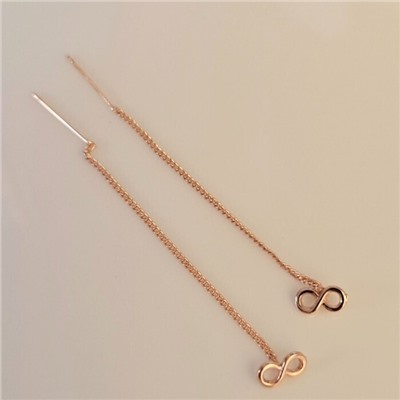 Серьги протяжки ювелирная бижутерия коллекция "Дубай", покрытие позолота, арт.314.070