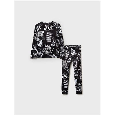 Термокомплект трикот. для мальчиков: фуфайка (футболка) с длин. рук, брюки