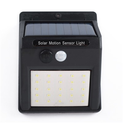 Садовый светильник, уличный, на солнечной батарее, накладной, 9.5×12×5 см, 25 LED, свечение белое
