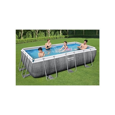 Бассейн каркасный Bestway Power Steel 56721, 404×201×100 см, фильтр-насос, лестница, прямоугольный