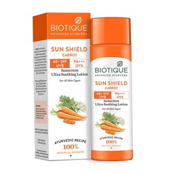 Biotique Carrot 40+ SPF UVA/UVB Sunscreen Ultra Soothing Face Lotion / Биотик Морковь Солнцезащитный Лосьон 40+ SPF для Лица и Тела 120 мл