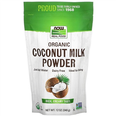 Now Foods, Real Food, Organic Coconut Milk Powder, 12 oz (340 g)