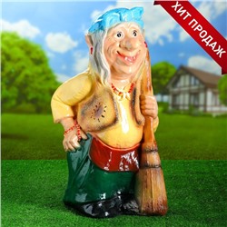 Садовая фигура из гипса «Бабка-Ёжка стоя», 33×35×65 см, МИКС