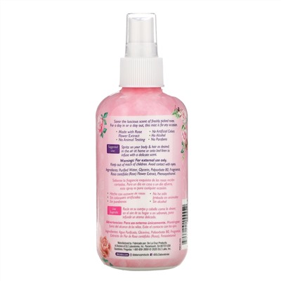 De La Cruz, Rose Water Body Mist, 8 fl oz (236 ml)