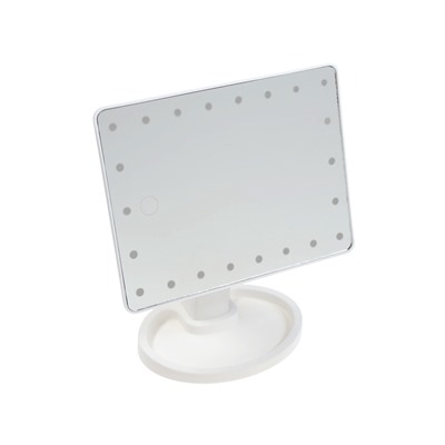 Зеркало с подсветкой KZ-06, 26.5×16×12 см, 22 диода, сенсорная кнопка, белое