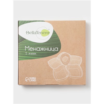 Менажница 5 ячеек BellaTenero, 25×25 см, фарфор, белая