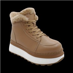 Ботинки из натуральной кожи на меху MZ0122-6 бежевые