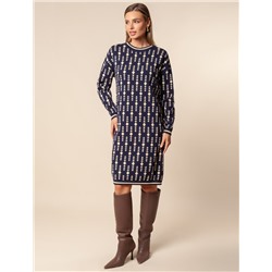 Платье жаккардовой вязки с кашемиром