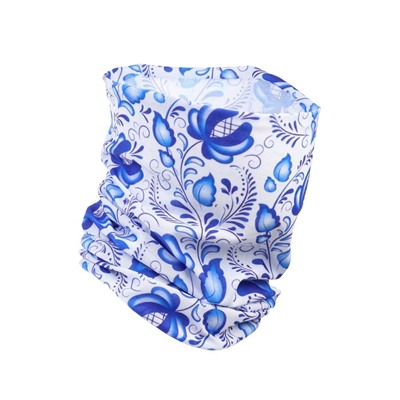 Бафф туристический «Гжель» для защиты от ветра и пыли, белый, синий