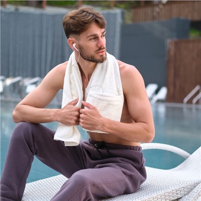 Полотенце махровое для тренировок LoveLife Active 50×100 см, 100% хлопок, 360 г/м², белое