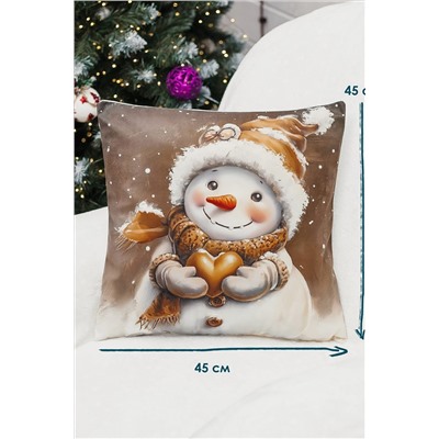 Наволочка декоративная новогодняя 2 шт 3D эффект велюр НАТАЛИ, 1221261