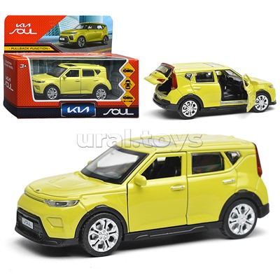 Машина металл KIA soul длина 12 см, двери, багаж., инерц, салатовый