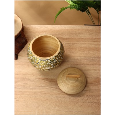 Банка для сыпучих продуктов, 13×13×12 см, бамбук