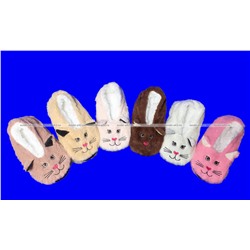 6 ПАР - Носки-тапочки с мехом Мордочки ЖЕНСКИЕ № 1