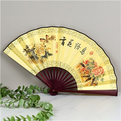 Веер 33 см бамбуковая основа / 622-10 /уп 5/400/