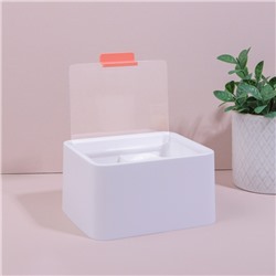 Органайзер для ватных палочек и дисков, с крышкой, 2 секции, 14.5×13×8 см, цвет белый/прозрачный