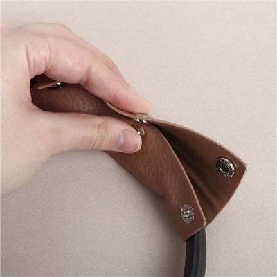 Накладки на ручку для сумки, на кнопках, 13×9 см, 2 шт., коричневые