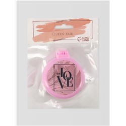 Расчёска массажная LOVE, складная, с зеркалом, d=6.5 см, МИКС