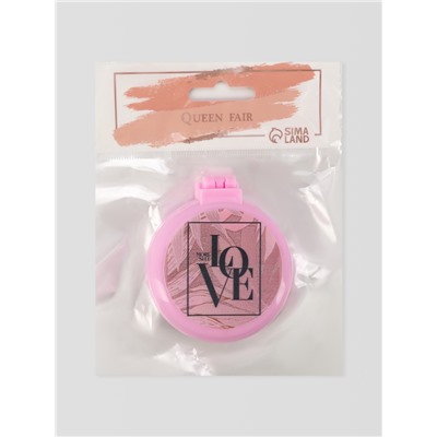 Расчёска массажная LOVE, складная, с зеркалом, d=6.5 см, МИКС