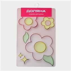 Коврик для дома Доляна Pink Flowers, влаговпитывающий, 40×60 см, розовый