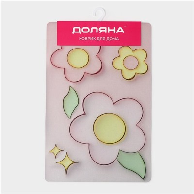 Коврик для дома Доляна Pink Flowers, влаговпитывающий, 40×60 см, розовый