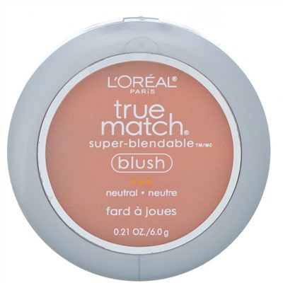 L'Oreal, Румяна True Match Super-Blendable Blush, оттенок N5-6 «Абрикосовый поцелуй», 6 г