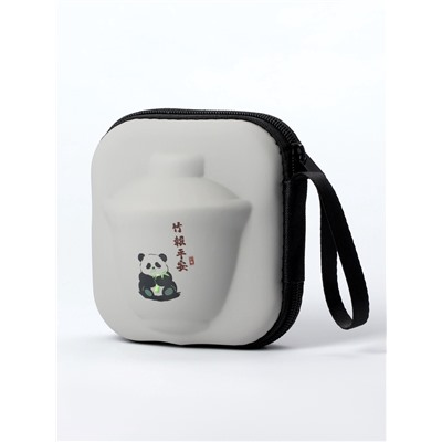 Набор для чайной церемонии ДЖЕКИЧАЙ «Панда», 5 предметов, на 3 персоны, чашка 50 мл, чайник 120 мл, керамика, белый