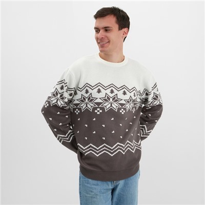 Свитер вязаный новогодний KAFTAN Scandinavia, размер 50, серый