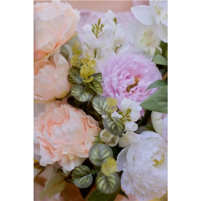 Цветы искусственные «Пион Лунная река», 12×85 см, розовые