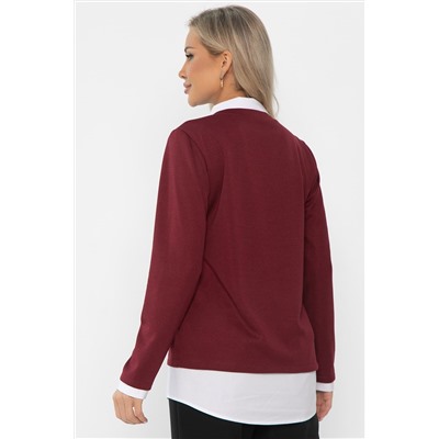 Пуловер На высоте (вишневый) Б14324-12М