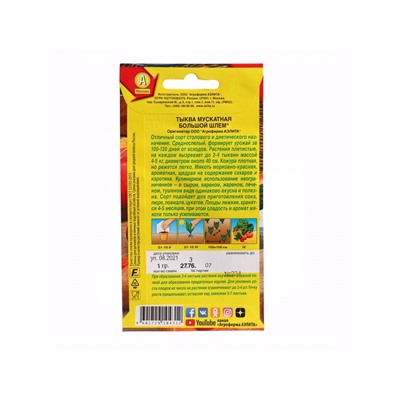 Набор семян Тыква мускатная "Большой шлем",  5 шт.