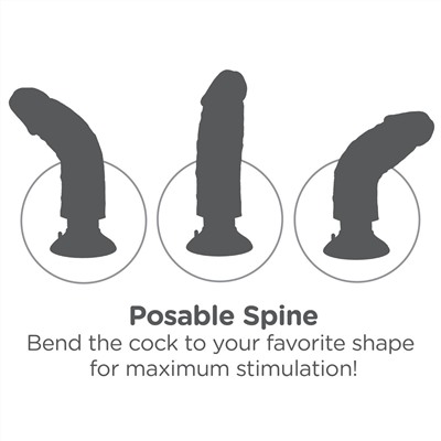 Вибромассажер телесного цвета 7  Vibrating Cock - 20 см.