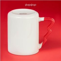 Кружка новогодняя Доляна «Веселый дедушка», 400 мл, 12.5×8.5×10.7 см, белая