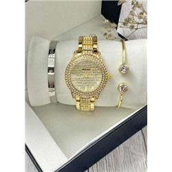 Подарочный набор для женщин часы, 2 браслета + коробка #22853324