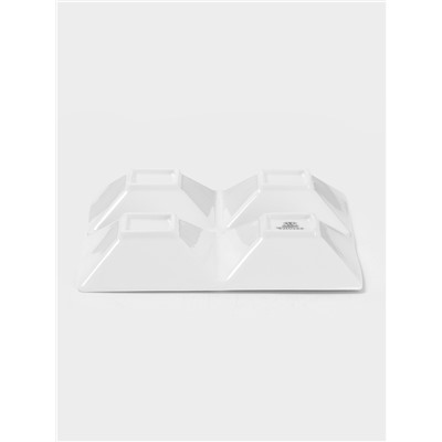 Менажница 4 ячейки Wilmax, 20×20 см, фарфор, белая