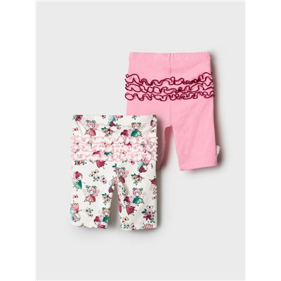 Брюки детские трикотажные для девочек (легинсы укороченные), 2 пары в комплекте