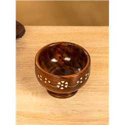 Чаша на ножке «В самое сердце», 10×10×7 см, дерево шишам