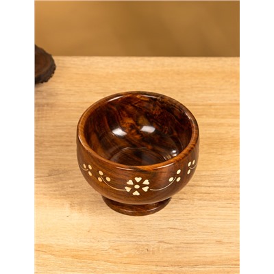 Чаша на ножке «В самое сердце», 10×10×7 см, дерево шишам