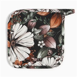 Кухонный набор Этель Meadow flower, варежка-прихватка, прихватка 19х19 см, 100% хлопок