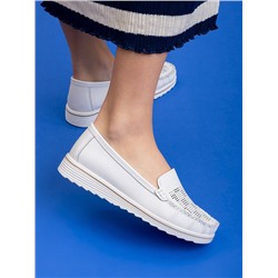 P392-041 бел  Мокасины женские (36-41)/10