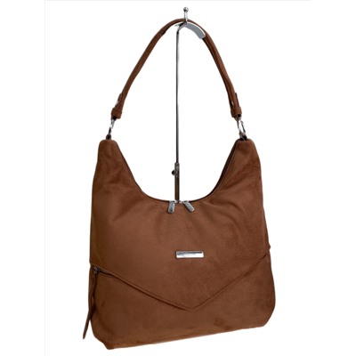 Женская сумка из искусственной замши, цвет коричневый