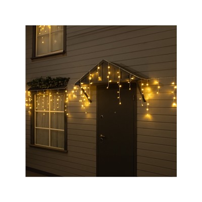 Гирлянда «Бахрома» 6×0.7 м, IP44, УМС, белая нить, 120 LED, свечение тёплое белое, 220 В