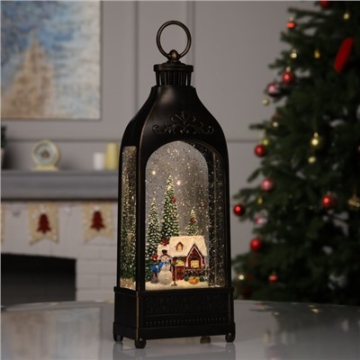 Фигура светодиодная «Зимний городок», 36×12.8×6.5 см, музыка, батарейки ААх3 (не в комплекте), USB, свечение тёплое белое