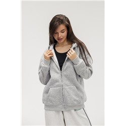 Худи на молнии с капюшоном (Серый)
