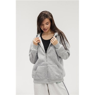 Худи на молнии с капюшоном (Серый)